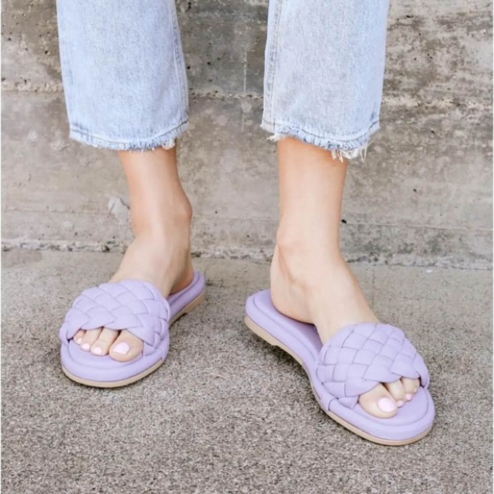 Women's Purple Braided Slide Sandals